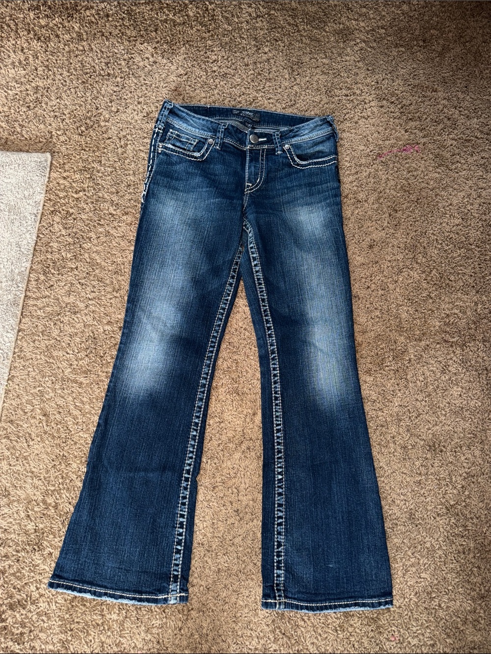 (USED-gently) Women's Silvers Suki Dark Blue Bootcut Jeans size w28/l30